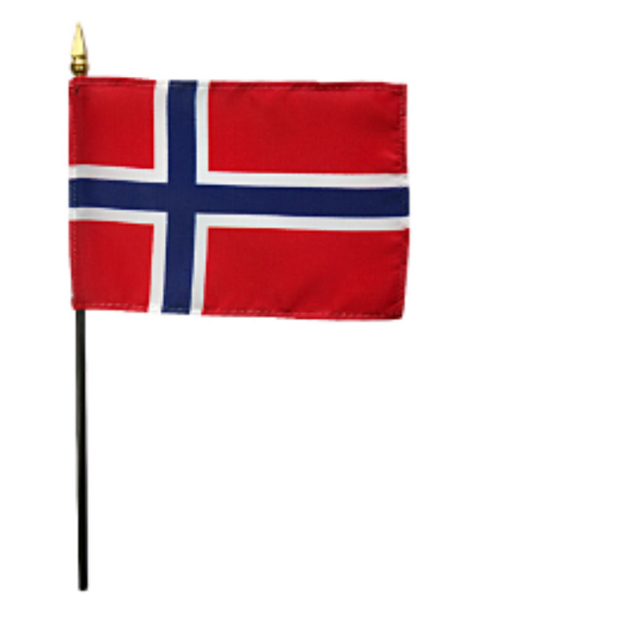 4x6" Norway Stick Flag