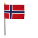 8x12" Norway Stick Flag