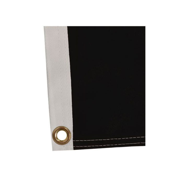 canvas header with brass grommets