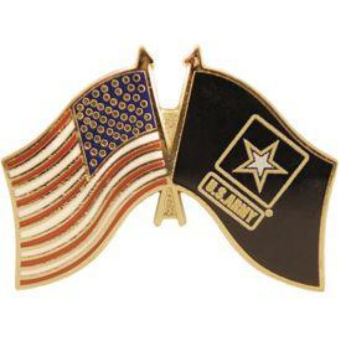 US ARMY DUAL FLAGS LAPEL PIN (Large)