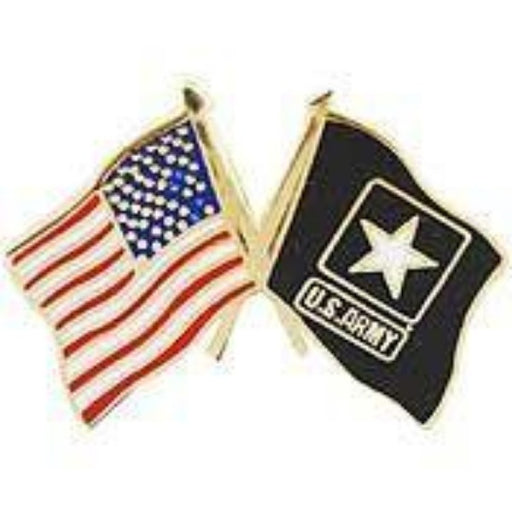US ARMY DUAL crossed FLAGS LAPEL PIN (Small)