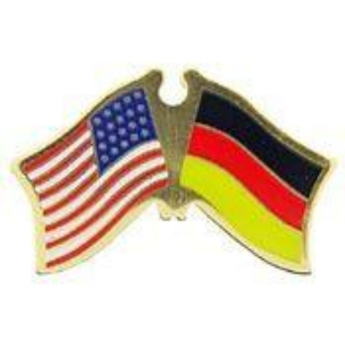 USA/GERMANY DUAL crossed FLAGS LAPEL PIN