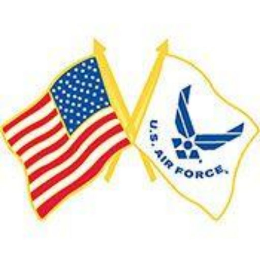 US AIR FORCE DUAL FLAGS LAPEL PIN (Small)