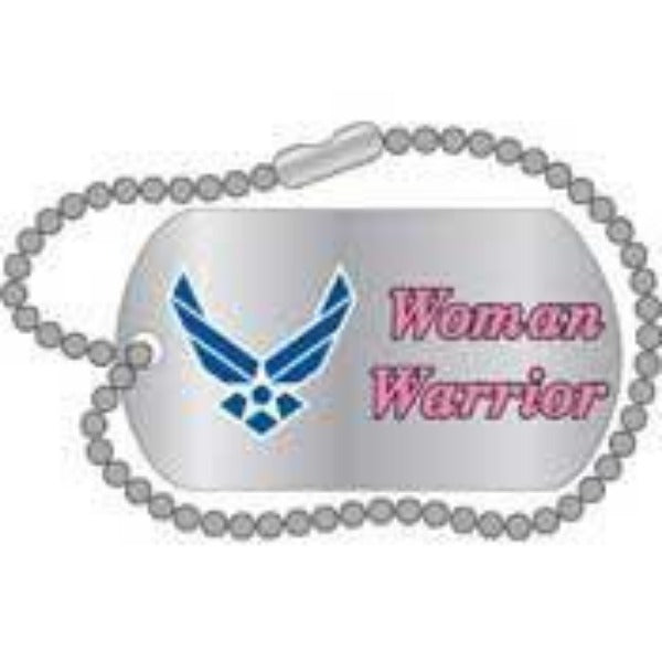US AIR FORCE WOMAN WARRIOR dog tag SHAPED PIN