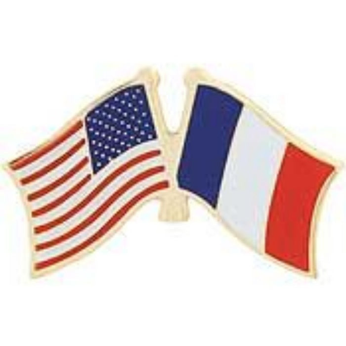USA/France Dual Flags Lapel Pin