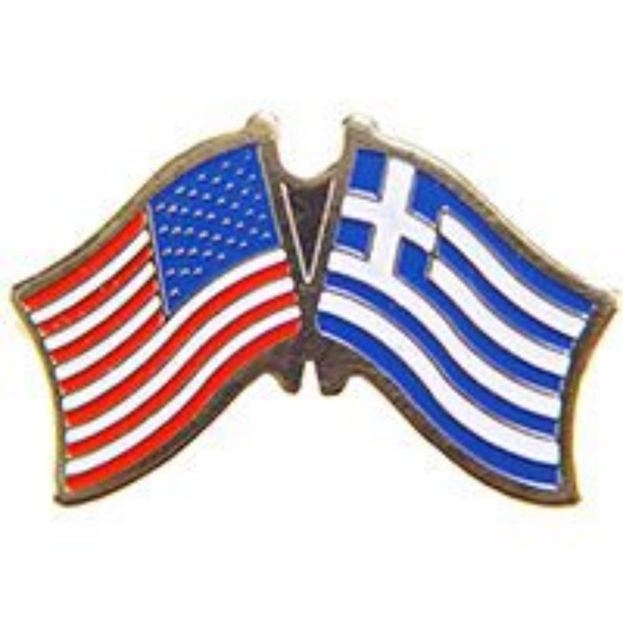 USA/Greece Dual Flags Lapel Pin