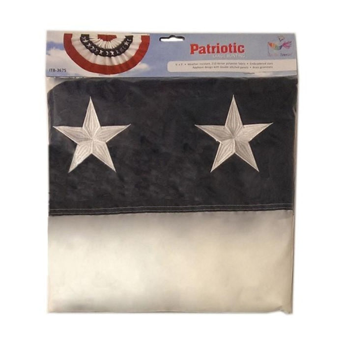 3x6' Polyester Bunting with Embroidered Stars