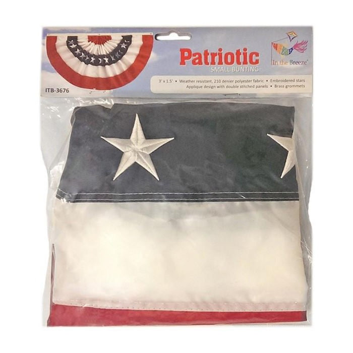 18x36" Polyester Bunting with Embroidered Stars