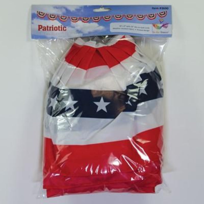 9"x18' Patriotic Fan Bunting String in package