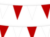 alternating red and white v shaped pennants