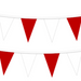 alternating red and white v shaped pennants