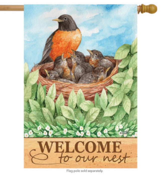 Robin Welcome Banner Flag