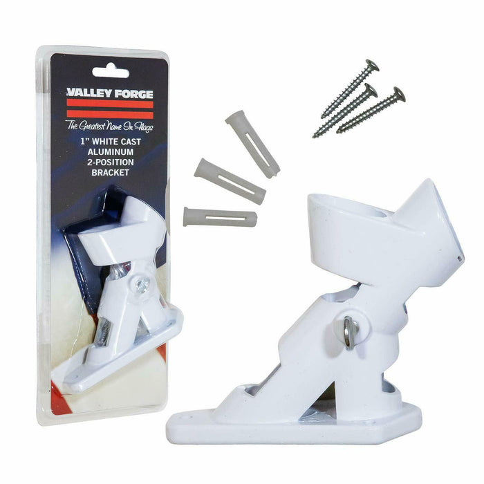 1" Dual Angle White Aluminum Bracket