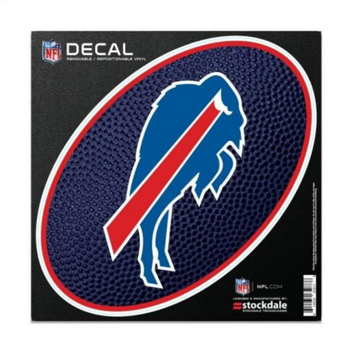 football shaped decal with the charging buffalo logo