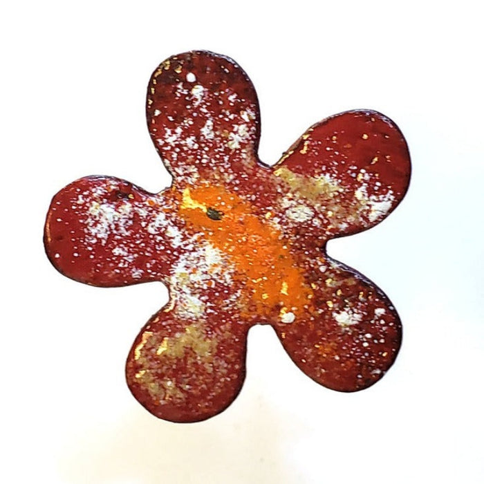 Red Small Copper Enamel Flower Pick