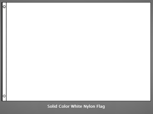 White Solid Color Nylon Attention Flag - Made In USA
