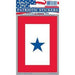RED AND WHITE SERVICE STAR BANNER WITH A SINGLE BLUE STAR IN THE CENTER AND HOLOGRAPHIC EDGES
