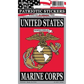 USMC United States Marines Vinyl Sticker – Glossy American Flag Decal For Cars Or Laptops