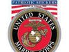 CIRCULAR STICKER SHOWING THE US MARINE CORPS LOGO WITH HOLOGRAPHIC SIDING