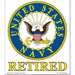 us navy circle logo with the word "retired" under it