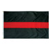 solid black flag with a singular red stripe going through the center