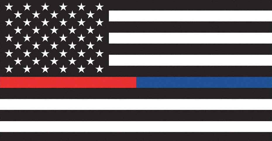 Thin Red And Blue Line US Decal - Made in USA