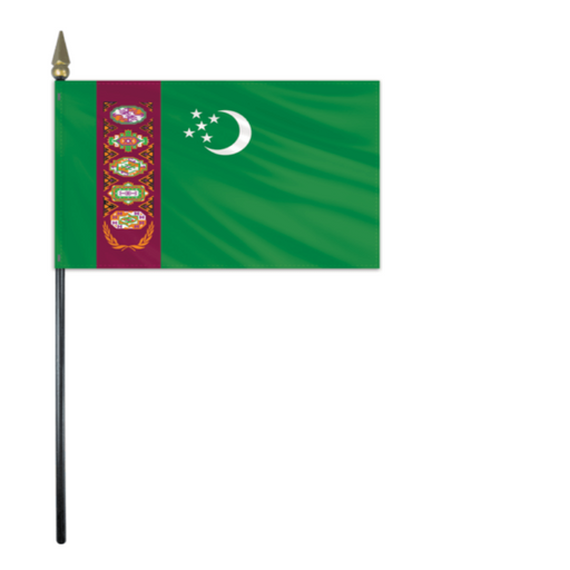 4x6" Turkmenistan Stick Flag