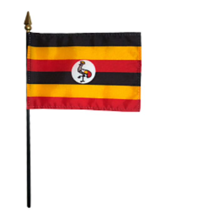 4x6" Uganda Stick Flag