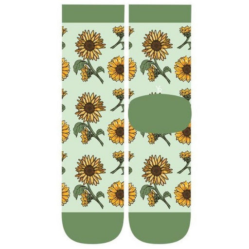 Sunflowers on Green Women's Crew Socks