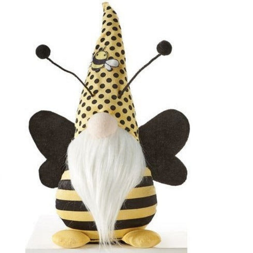 Polka Dot Sitting Bee Gnome Plush Figure