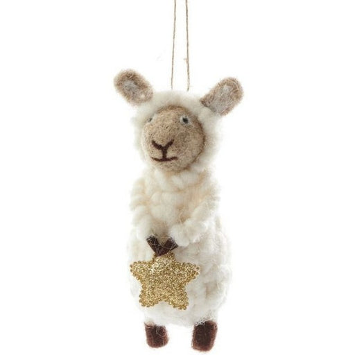 Wool Sheep Ornament w/ Hanger