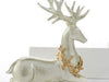 Laying Gold Wreath Reindeer Figurine