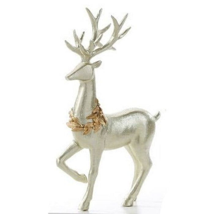 Leg Up Gold Wreath Reindeer Figurine