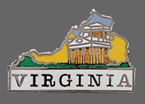 Virginia Shaped Lapel Pin