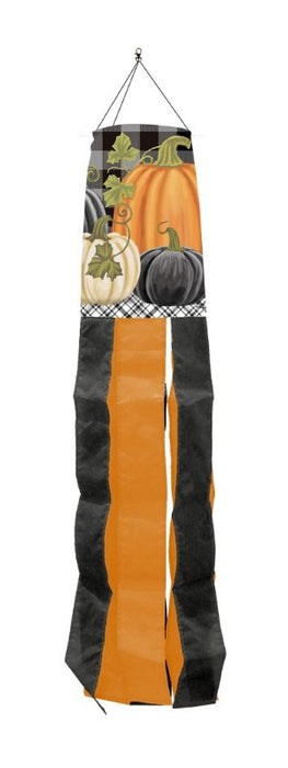 50" Checkered Pumpkins Windsock